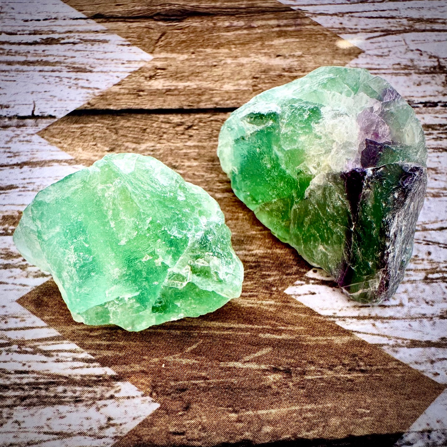 Raw Green & Purple Fluorite