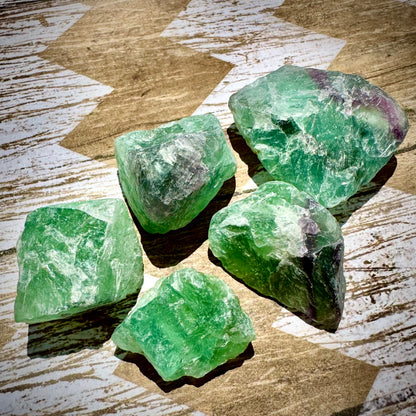 Raw Green & Purple Fluorite